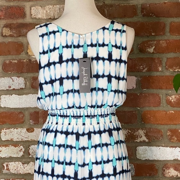 Joseph Ribkoff Vanilla Midnight Blue Tie Dye Sleeveless Maxi Dress Size 6 - Picture 7 of 11